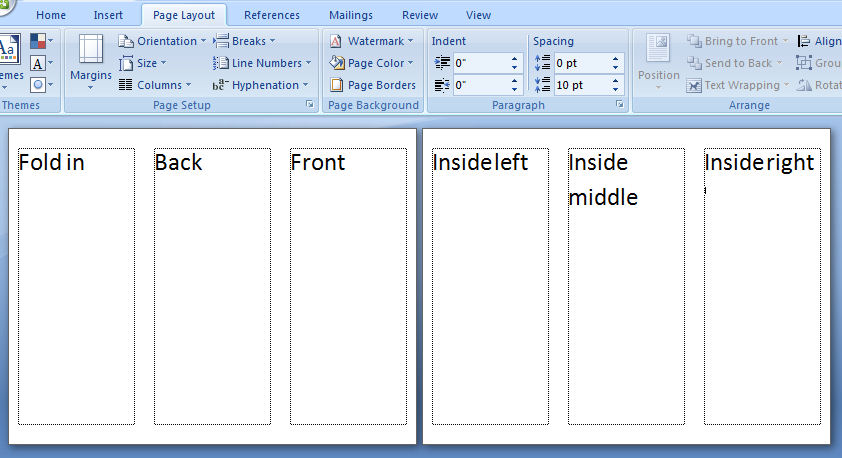 start a blank tri fold word for mac